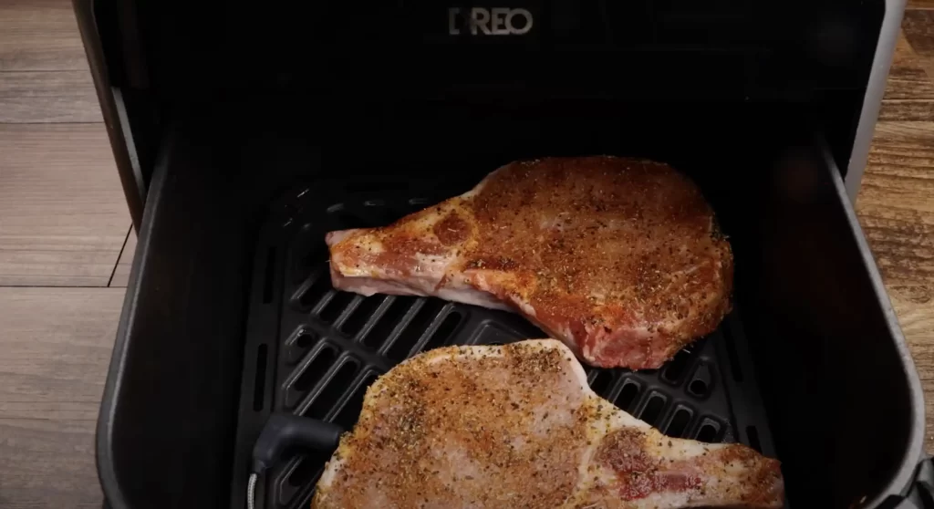 cooking the air fryer pork chops